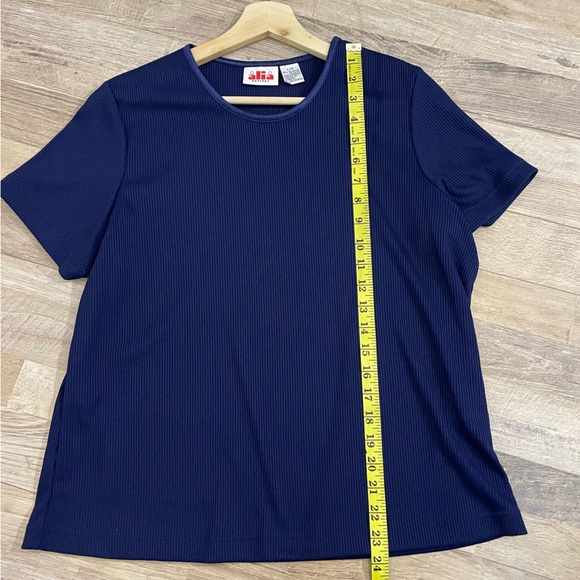 Vintage | Alia Petites Blue Ribbon Ribbed Tee - Picture 7 of 7